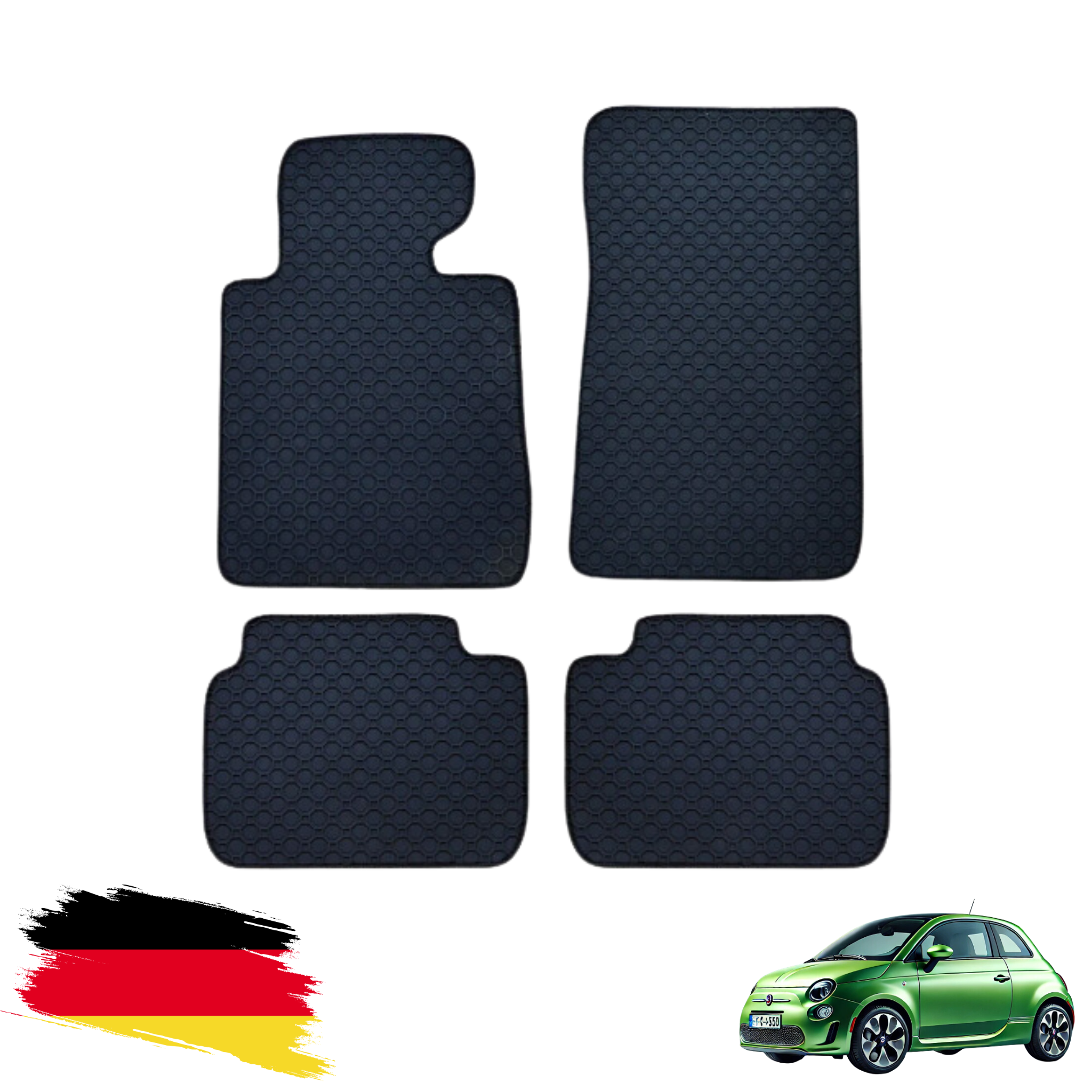 Gummimatten Fiat 500 Schwarz 